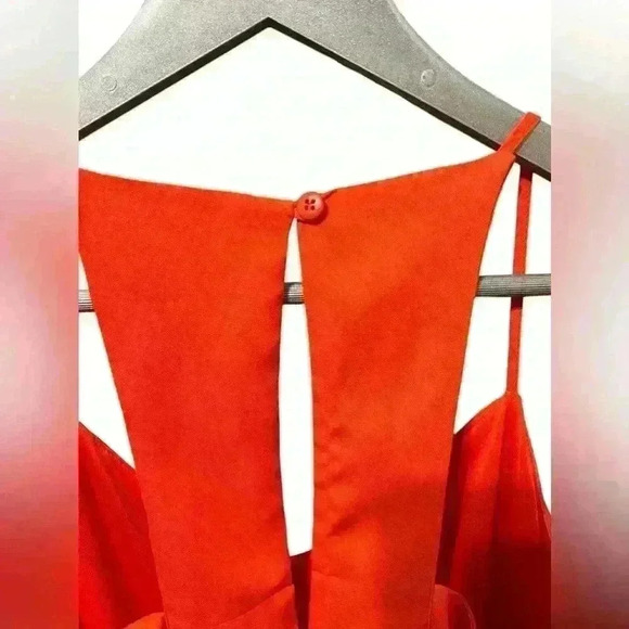 San Souci Reddish Orange Spaghetti Strap Maxi Dress (Size XS) Flowy Summer Style - Picture 8 of 11